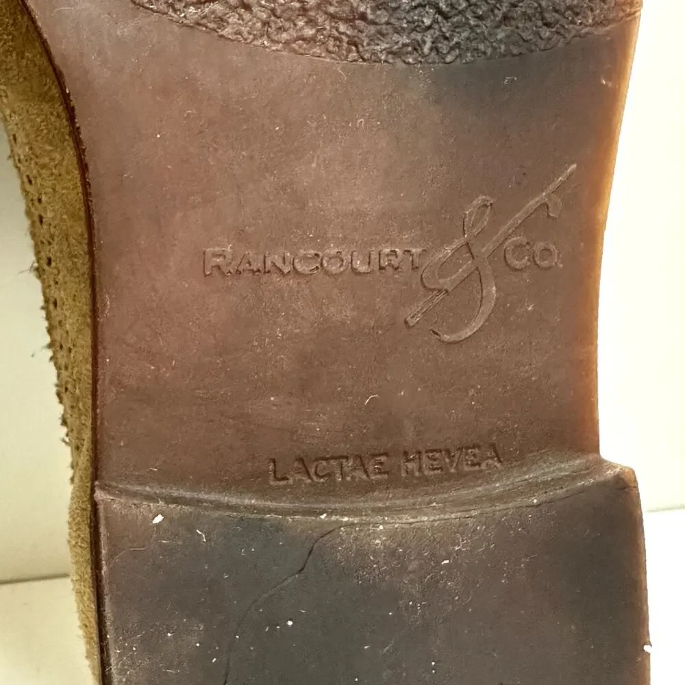 VGUC Rancourt & Co. Chandler Longwing Wingtip Tan Suede Derby Made in USA 8 D